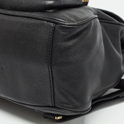 Tory Burch Black Leather Amanda Flap Backpack
