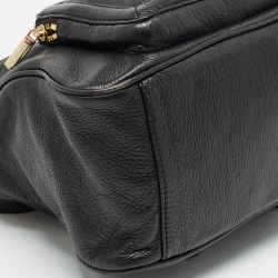 Tory Burch Black Leather Amanda Flap Backpack