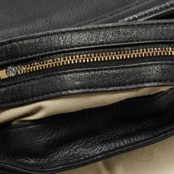 Tory Burch Black Leather Amanda Flap Backpack