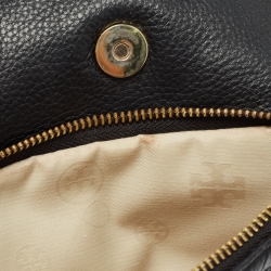 Tory Burch Black Leather Amanda Flap Backpack