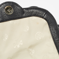 Tory Burch Black Leather Amanda Flap Backpack