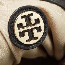 Tory Burch Black Leather Amanda Flap Backpack