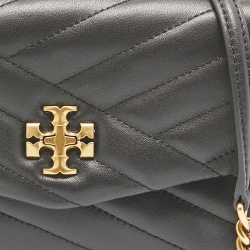 Pre Owned Tory Burch Black Quilted Leather Kira Clutch Bag