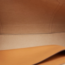 مملوكة مسبقًا Tory Burch Tan/Beige Canvas Logo Triple-Compartment Perry Tote