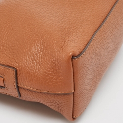 Pre Owned Tory Burch Brown Leather Taylor Crossbody Bag