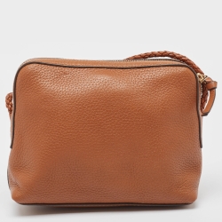 Pre Owned Tory Burch Brown Leather Taylor Crossbody Bag