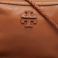Pre Owned Tory Burch Brown Leather Taylor Crossbody Bag