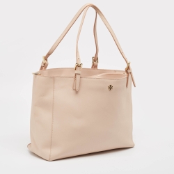 Pre Owned Tory Burch Blush Pink Saffiano Leather Large York Buckle Tote