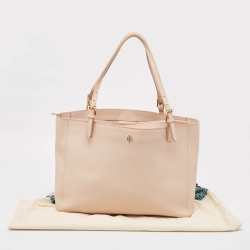 Pre Owned Tory Burch Blush Pink Saffiano Leather Large York Buckle Tote