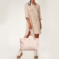 Pre Owned Tory Burch Blush Pink Saffiano Leather Large York Buckle Tote