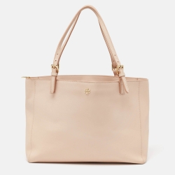 Pre Owned Tory Burch Blush Pink Saffiano Leather Large York Buckle Tote