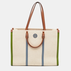 Tricolor Canvas And Leather Blake Shopper