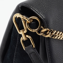 Pre Owned Tory Burch Black Leather and Suede Kira Shoulder Bag 
