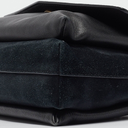 Pre Owned Tory Burch Black Leather and Suede Kira Shoulder Bag 