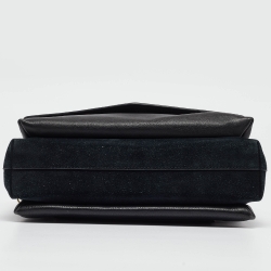 Pre Owned Tory Burch Black Leather and Suede Kira Shoulder Bag 
