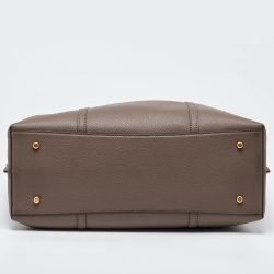 Pre Owned Tory Burch Beige Leather Triple Compartment Perry Tote