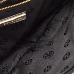 Pre Owned Tory Burch Black Quilted Leather Marion Flap Shoulder Bag
