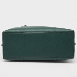 Pre Owned Tory Burch Green Leather Triple Compartment Perry Tote