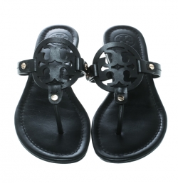 مملوكة مسبقًا صندل بإصبع توري برش فلات ميلر جلد أسود مقاس 38.5