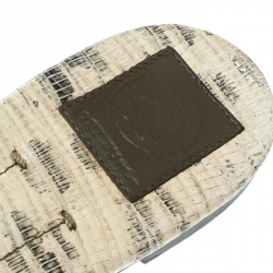 Pre Owned Tory Burch Beige Lizard Leather Miller Flat Thong Sandals Size 39.5