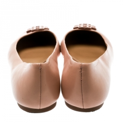 Pre Owned Tory Burch Beige Leather Ballet Flats Size 38