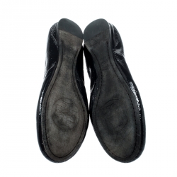 Pre Owned Tory Burch Blue Patent Leather Caroline Ballet Flats Size 37.5