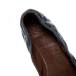 Pre Owned Tory Burch Blue Leather Ballet Flats Size 39.5