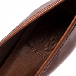 Pre Owned Tory Burch Brown Leather Pumps Size 40