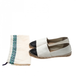 Pre Owned حذاء إسبادريل توري برش غطاء مقدمة جلد مونوكروم مقاس 38