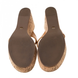 Pre Owned صندل إصبع توري برش سوزي جلد بني مقاس 36.5