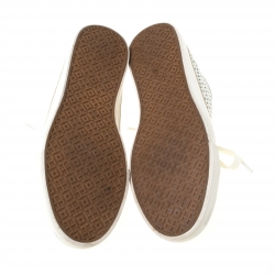 Pre Owned حذاء رياضي توري برش ديزي جلد أبيض مثقب برباط مقاس 40