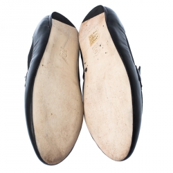 مملوكة مسبقًا Tory Burch Black Leather Jolie Stretch Loafers Size 39.5