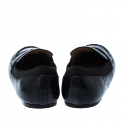 مملوكة مسبقًا Tory Burch Black Leather Jolie Stretch Loafers Size 39.5