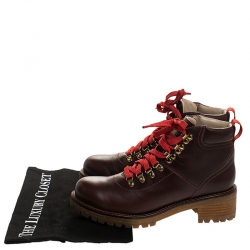 Pre Owned حذاء بوت كاحل توري برش أربطة Gunton Hiking جلد بني مقاس 38.5