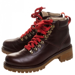 Pre Owned حذاء بوت كاحل توري برش أربطة Gunton Hiking جلد بني مقاس 38.5