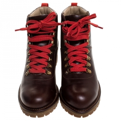 Pre Owned حذاء بوت كاحل توري برش أربطة Gunton Hiking جلد بني مقاس 38.5