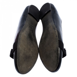 Pre Owned حذاء باليرينا فلات توري برش ترودي جل أسود لامع مقاس 39.5