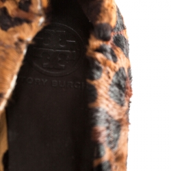 مملوكة مسبقًا حذاء باليرينا فلات توري برش ريفا فرو حصان نقشة الفهد بني مقاس 41