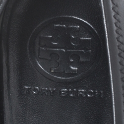 Pre Owned حذاء كعب عالي توري برش نعل روكي سالي جلد أسود مقاس 39