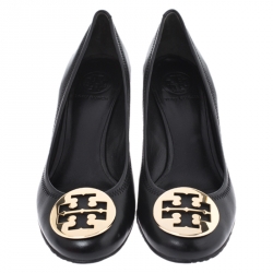 Pre Owned حذاء كعب عالي توري برش نعل روكي سالي جلد أسود مقاس 39