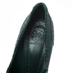 Pre Owned حذاء كعب عالي توري برش إيفرلي جلد نقشة الثعبان بروغي مقاس 37.5