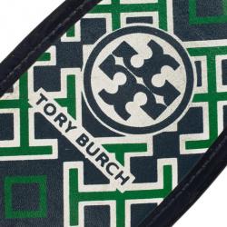 مملوكة مسبق ًا Tory Burch Blue Patent Leather Dixon Clogs Slides Size 38