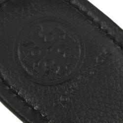 مملوكة مسبقًا Tory Burch Black Leather "Patti 3" Mid Wedge Slide Size 40.5