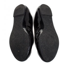 Pre Owned Tory Burch Black Patent Leather Luisa Micro Ballet Flats Size 36
