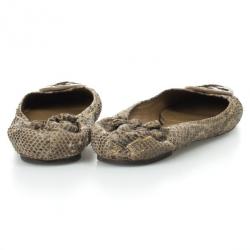 Pre Owned Tory Burch Python Embossed Reva Ballet Flats Size 39.5
