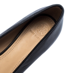 Pre Owned Tory Burch Black Leather Ballet Flats Size 38