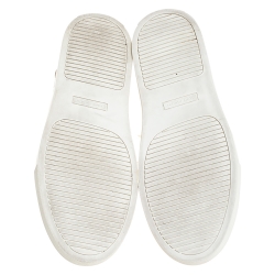 Pre Owned Tory Burch White Marion Quilted Leather Lace Up Sneakers Size 40