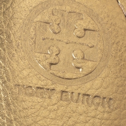 Pre Owned صندل توري برش فلات سير كاحل جلد بني مقاس 39