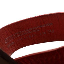 Pre Owned Tory Burch Red Leather Moore Flat Thong Sandals Size 38