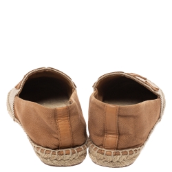 Pre Owned Tory Burch 2 Tone Canvas Espadrilles Flats Size 39